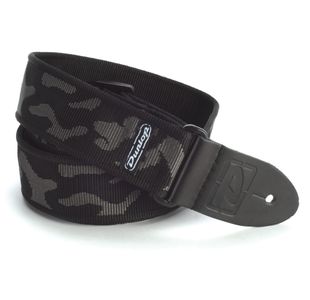DUNLOP D3810GY COURROIE NYLON MOTIF CAMOUFLAGE NOIR ET GRIS