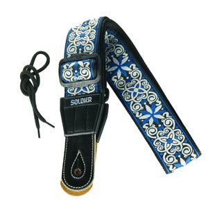 SOLDIER 134A COURROIE GUITARE JACQUARD COTON TISSÉ BLEU