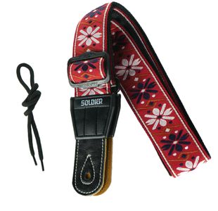SOLDIER 134E COURROIE GUITARE JACQUARD COTON TISSÉ ROUGE