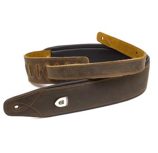 SOLDIER GL025N COURROIE GUITARE CUIR VINTAGE MATELASSÉ MARRON