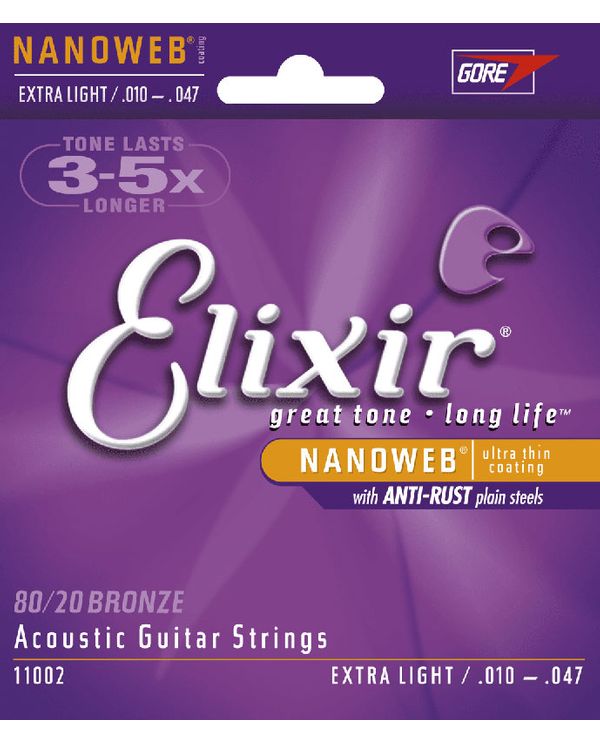 Acheter ELIXIR NANOWEB 11002 JEU CORDES GIT. FOLK / EXTRA-LIGHT 10