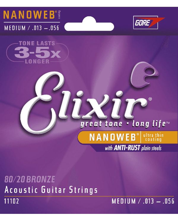 Acheter ELIXIR NANOWEB 11102 JEU CORDES GIT. FOLK / MEDIUM 13-56