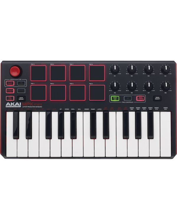 Clavier - Mini touches - USB 25 mini notes 8 pads et encodeurs, écran LED -  AKAI PROFESSIONAL