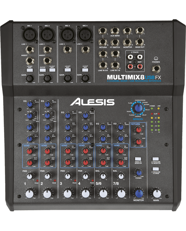 Acheter ALESIS MM8USBFX TABLE DE MIXAGE STUDIO 8 VOIES/12 ENTREES